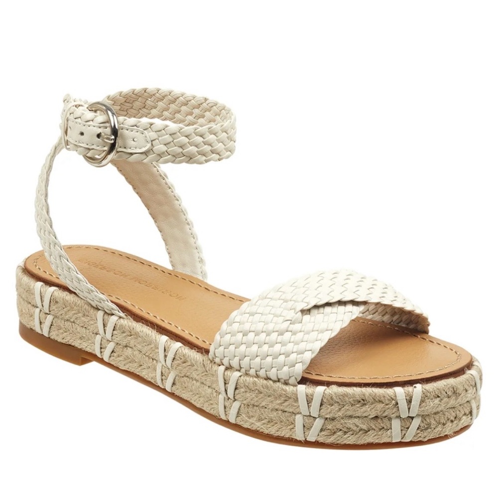 Sigerson Morrison Jaiyce Braided Leather Platform Sandals - Size 37.5 US 7